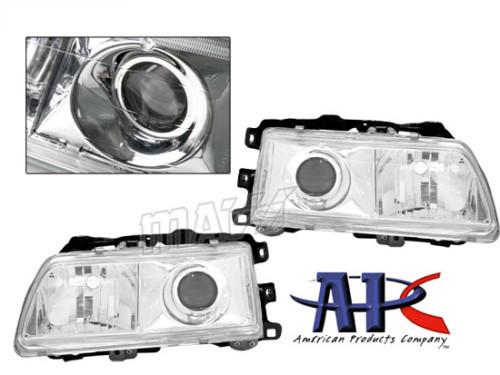 90-91 honda civic/crx apc projector headlights chrome clear pair set left+right