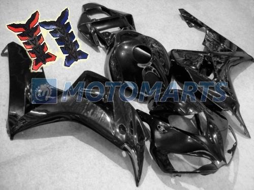 Free tank pad x2! injection fairing kit for honda cbr1000rr fireblade 06 07 lblk