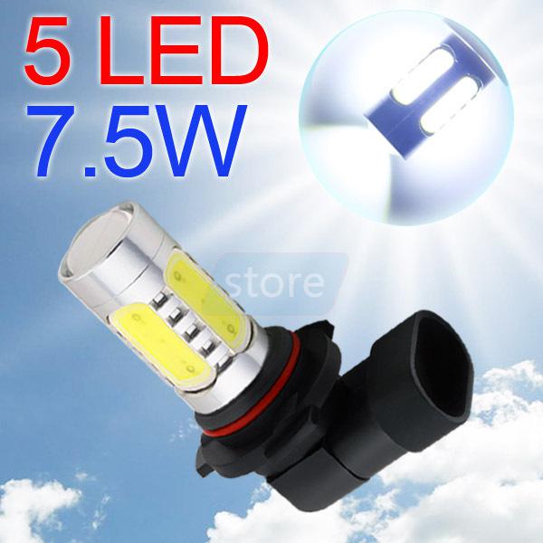 9006 hb4 high power 7.5w 5led pure white head tail fog driving car light bulb