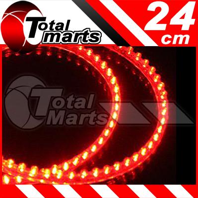 4x (red) 24cm led 12v waterproof pvc flexible strip neon car light 072