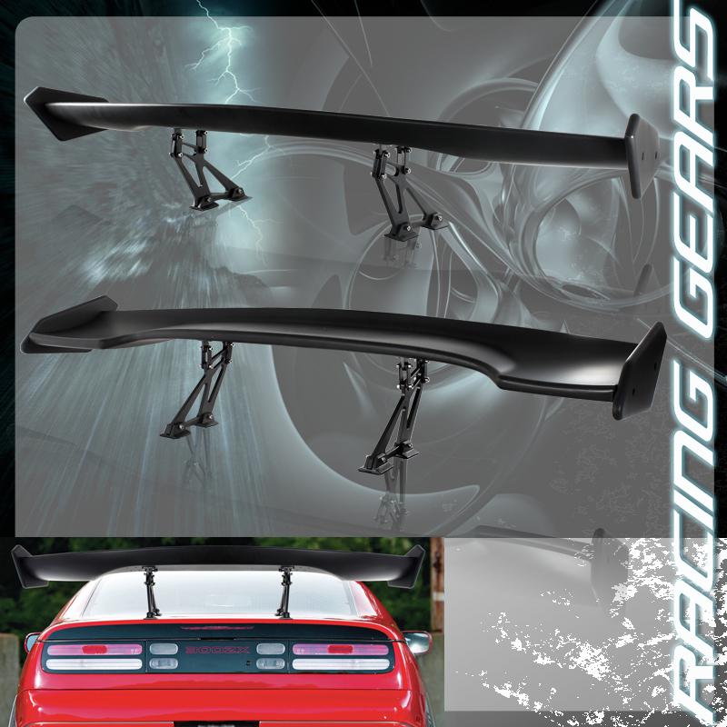 Universal 57" wing span black light weigh abs plastic rear gt trunk spoiler wing