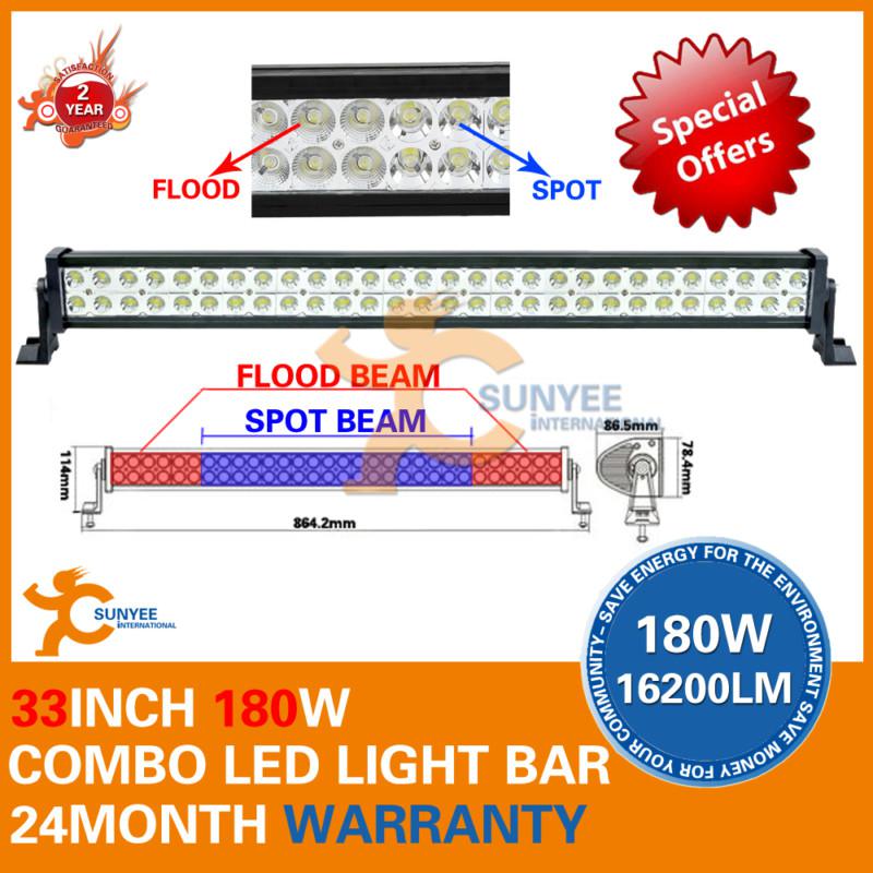 33inch 180w led work light bar flood spot 4wd boat ute driving seckil 120w/126w