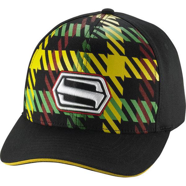 Green/yellow shift racing plaid flexfit hat