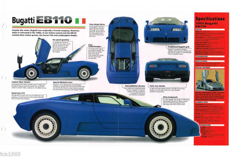 Bugatti eb110 imp brochure, 1992/1993/1994/1995 eb-110