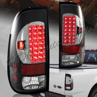 97-03 ford f150 250 350 450 550 altezza black chrome housing led tail light lamp