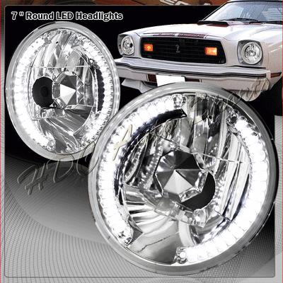 Universal 7" round led chrome clear h6024 sealed beam replacement headlight lamp