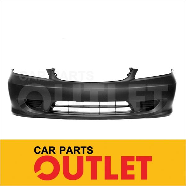 2004-2005 honda civic 2dr coupe front bumper cover primed black 4dr sedan wo h/b