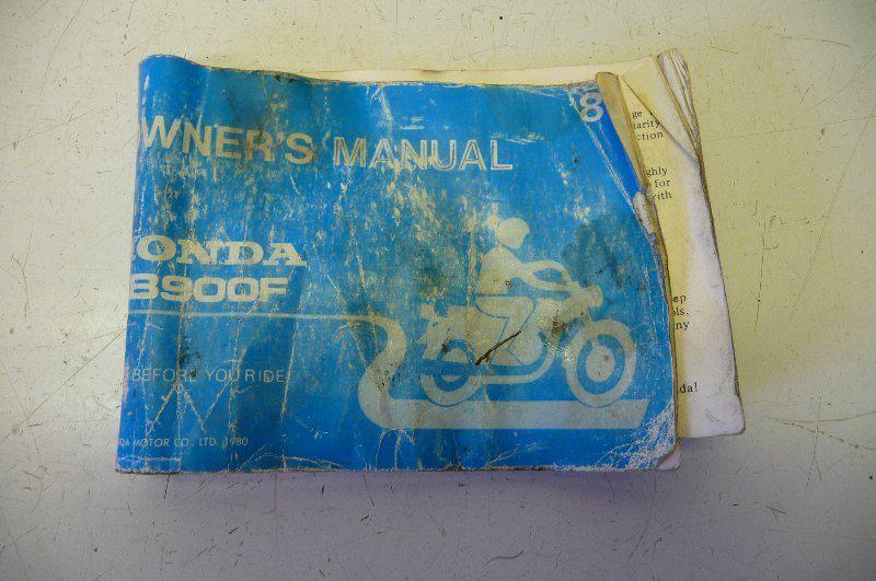 #3249 honda cb900 cb 900 super sport honda original owners manual