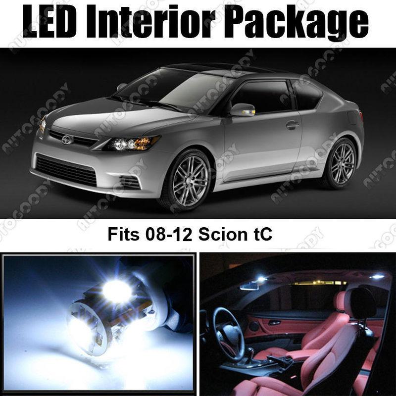 6x white led lights interior package for scion tc 08-11