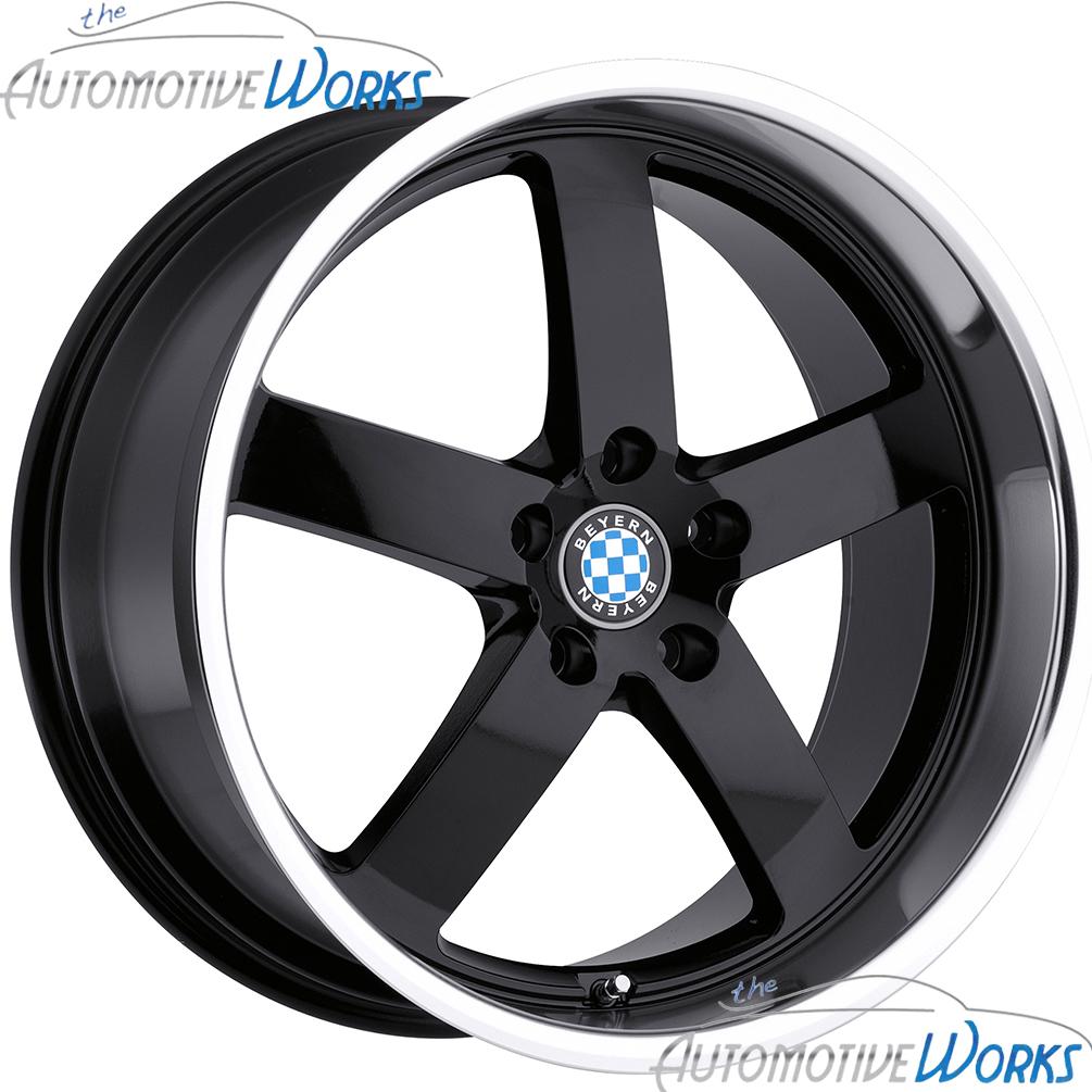 18x8.5 beyern rapp 5x120 +15mm gloss black mirror rims wheels inch 18"