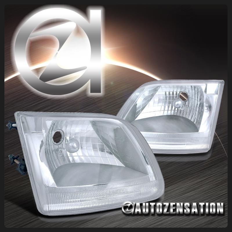 97-03 ford f150/ expedition clear chrome crystal headlights left+right