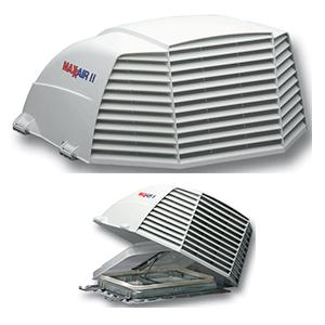 2pk maxxair ii vent cover trans/white 00-933072 max air rv/camper set/lot of 2