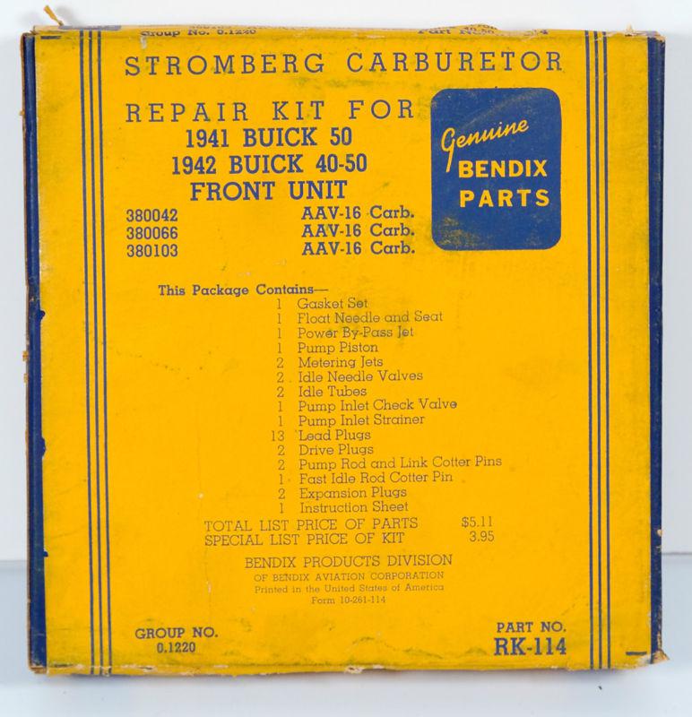 1941 - 1942 buick  - stromberg carburetor kit - nice original box