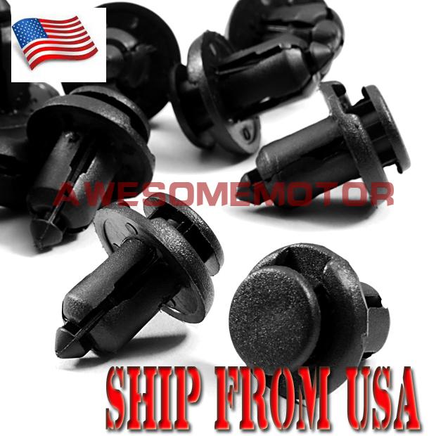 Us brand new 10mm push-type bumper clips kit for acura mdx rdx honda civic cr-v