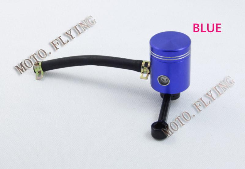 Universal motorcycle front brake clutch tank cylinder fluid oil reservoir blue