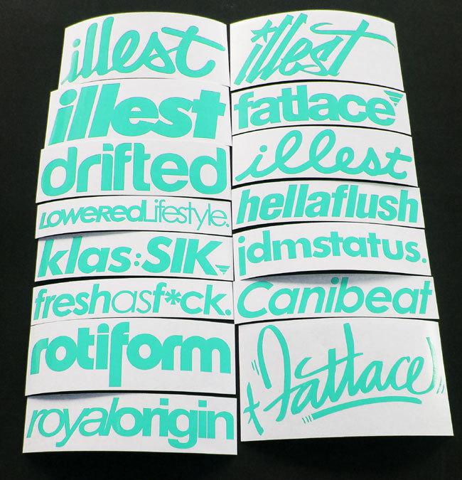 15 stickers decals illest fatlace hellaflush drift canibeat  7 inchs*mint  0co