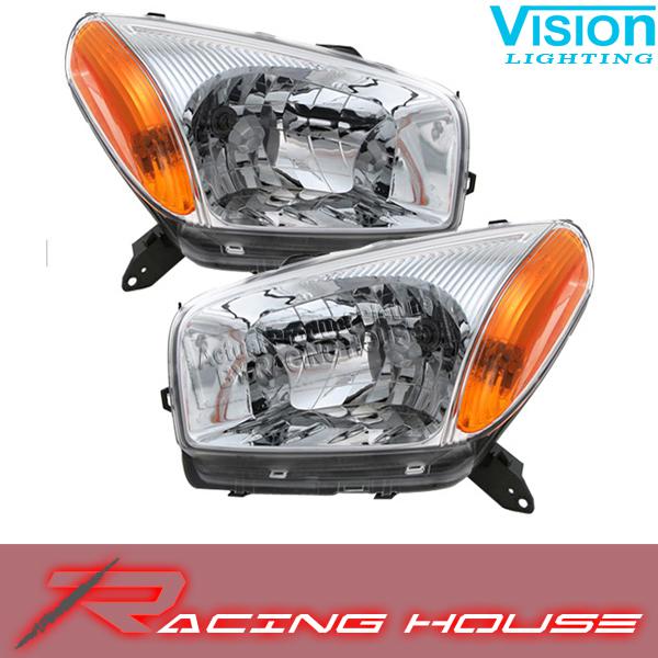 2001-2003 toyota rav4 non-sport vision left+right chrome headlights assembly set