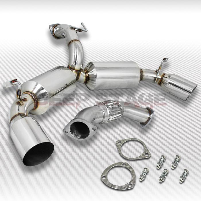 Stainless dual turbo cat back exhaust 4.5" tip muffler 90-95 mr-2 turbo w20 2.0l