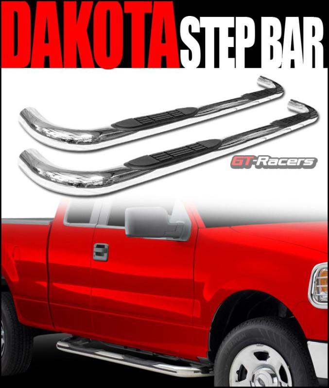 3" t-304 side step nerf bars rail running boards 2000-2004 dakota quad cab cs2