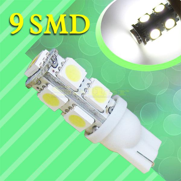 T10 9 smd 5050 pure white wedge signal 194 w5w 9 led car light bulb lamp