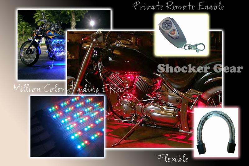 6tube flexible compact 2 million color led motorcycle lights kit