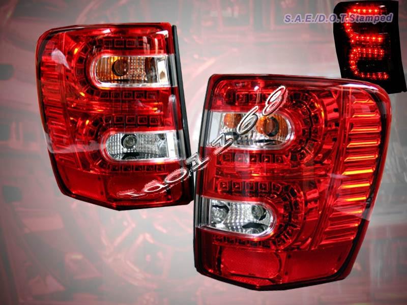 1999-2004 jeep grand cherokee led tail lights red pair 99 00 01 02 03 04