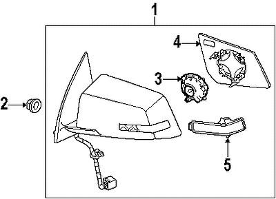 Gmc 22791625 genuine oem factory original mirror assy