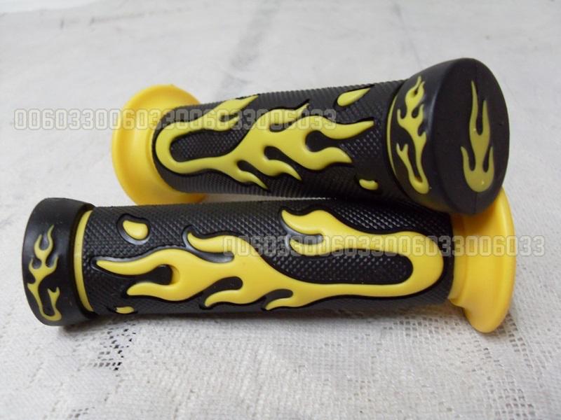 Hand grip fit honda universal flame rubber yellow