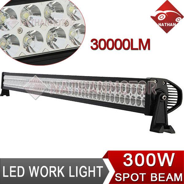 55" 300w led offroad dual row work light bar spot beam car van pickup suv lamp