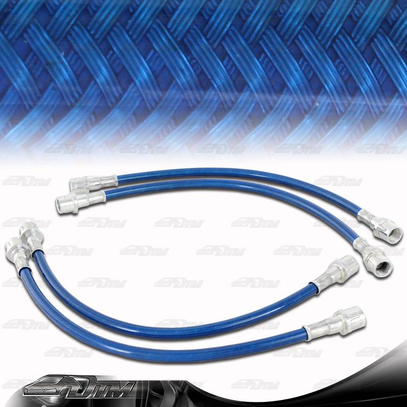 1998-2005 porsche carrera 911 966 front & rear stainless steel brake line -blue