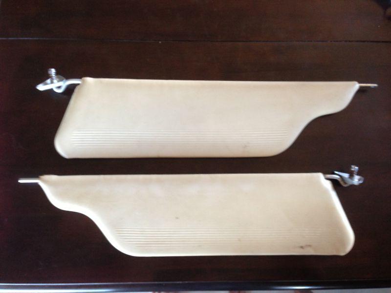 62 ford falcon oem left & right sun visors tan cream (white?) 1962 a0052