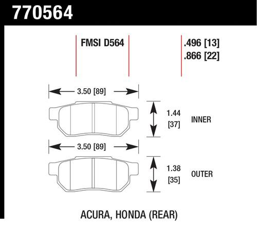 Hawk performance 770564 premium oes; disc brake pads