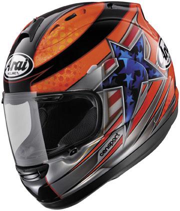 Arai corsair-v jason disalvo replica full-face adult helmet,orange/red/blue,xs