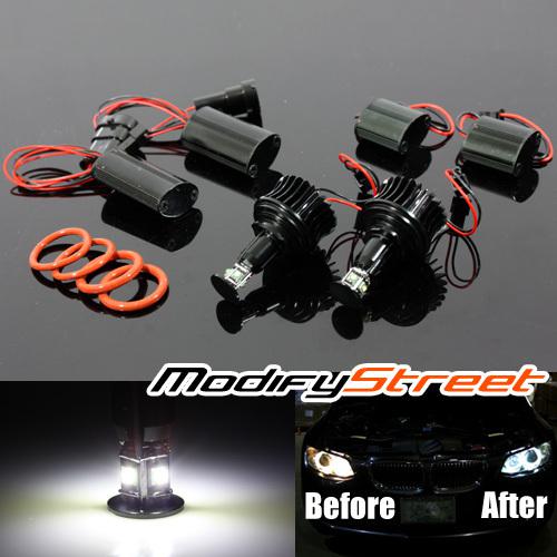 2x h8 20w smd led halo bulbs bmw headlights super bright white angel eyes lamps