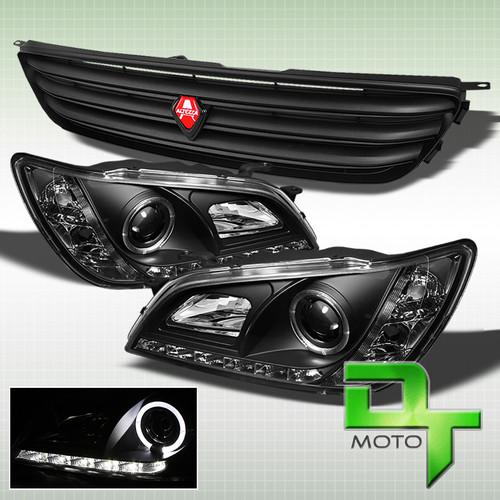 01-05 lexus is300 drl led black projector halo headlights+altezza sport grille