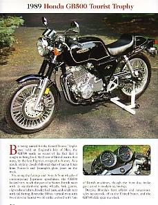 1989 honda gb500 tourist trophy motorcycle article - must see !! - gb 500