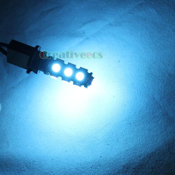 2x ice blue t10 194 w5w 5050 13smd 3chips led glow license plate wedge light