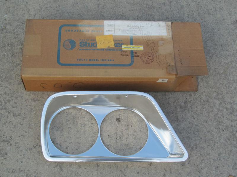 Nos 1964 1965 studebaker headlight bezel 1356202 rh. daytona cruiser challenger