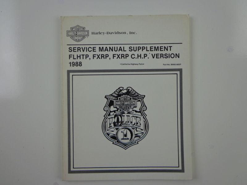 Harley davidson 1988 flhtp fxrp chp police supplemnt service manual 99483-88sp 2