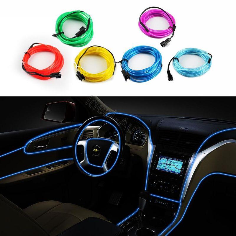 3m cigar lighter flexible neon light glow el wire rope tube car party navy blue 