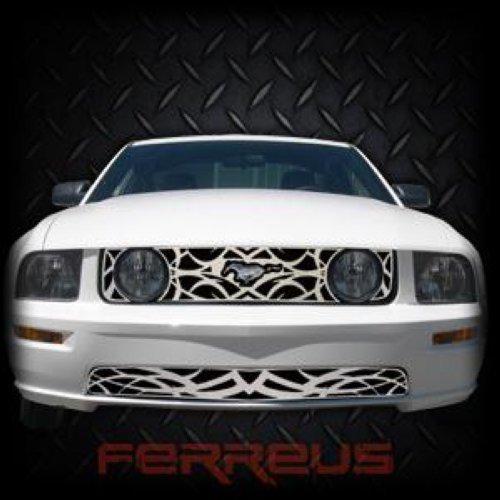 Ford mustang gt 05-09 tribal polished stainless truck grill insert add-on trim