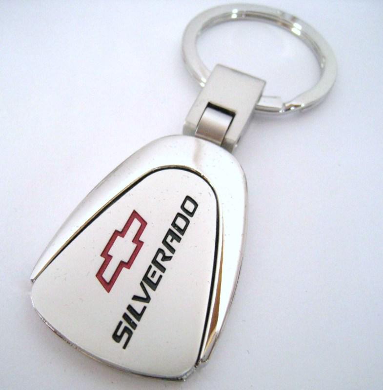 Silverado chevy pickup truck key chain ring fob chevrolet chrome