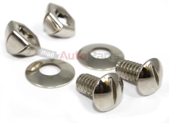 2 chrome metal license plate frame fasteners bolts for motorcycle/chopper/bike