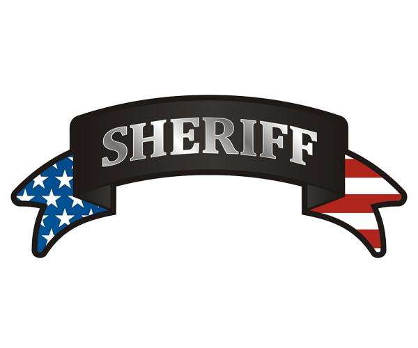 Sheriff ribbon decal 5"x2.1" american flag usa police officer vinyl sticker zu1