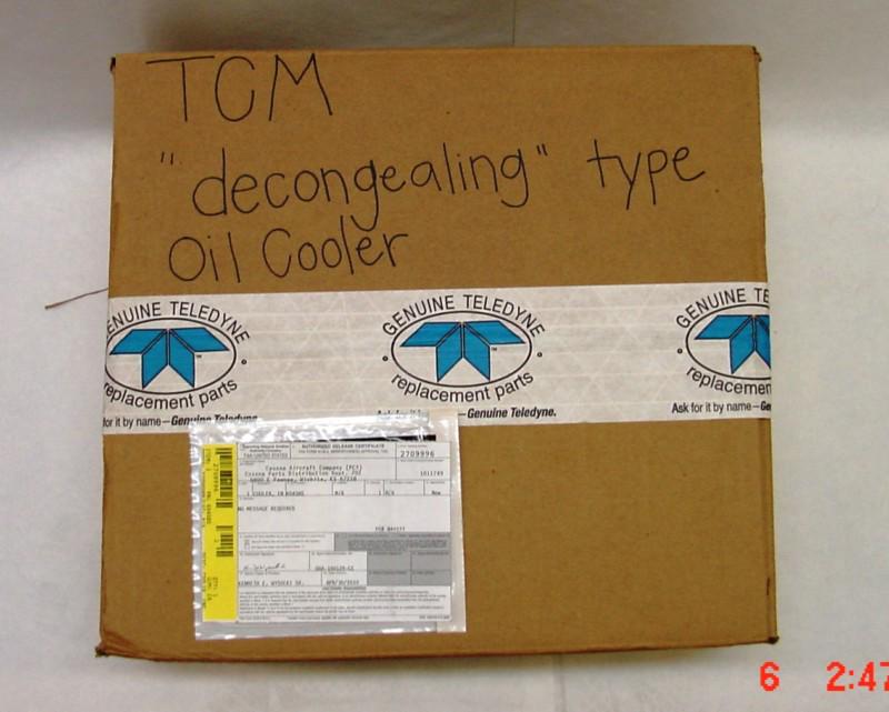 Tcm eng oil cooler (decongealing) p/n 654585 lancair/columbia/corvalis 400 