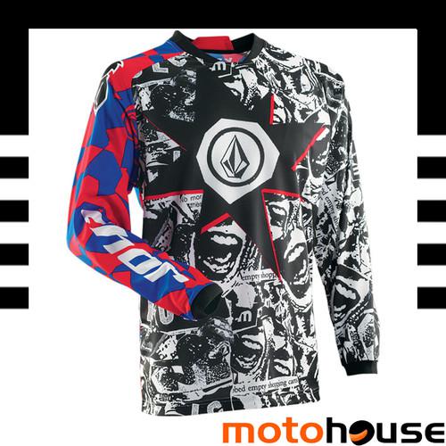 Thor youth phase volcom paradox jersey mx offroad motocross black white blue red