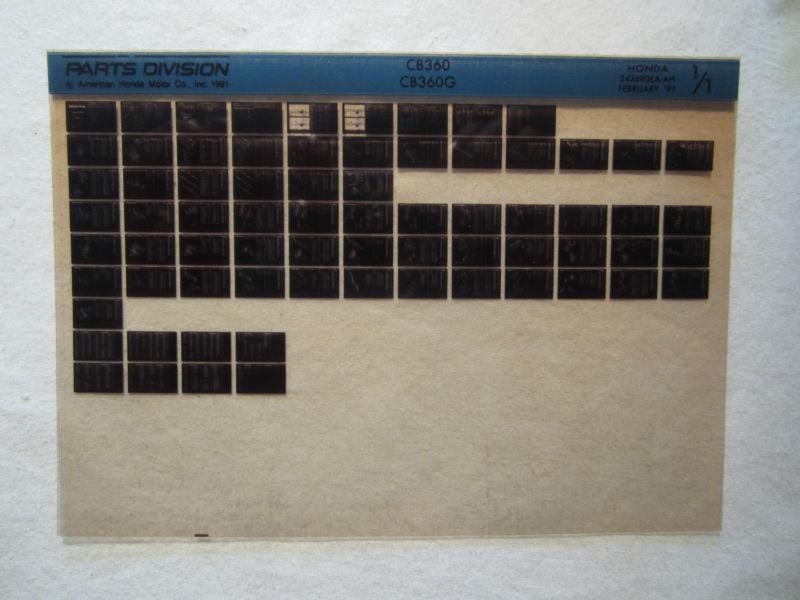 Honda motorcycle cb360 cb360g microfiche part catalog cb 360 r 2/91