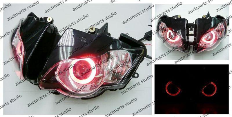 Honda cbr 1000rr 2008-2011 halo angel eye projector bi-xenon headlamp red d