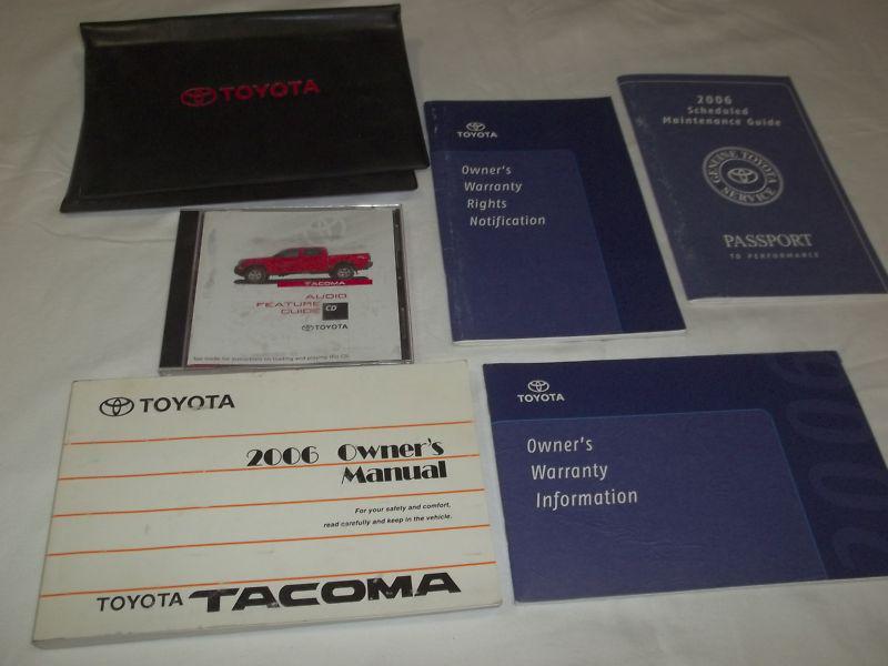 2006 toyota tacoma owner manual 5/pc.set + cd-rom & black toyota factory case.