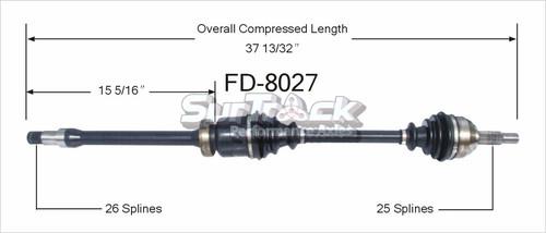 Surtrack perf axles fd-8027 cv half-shaft assembly-new cv axle shaft